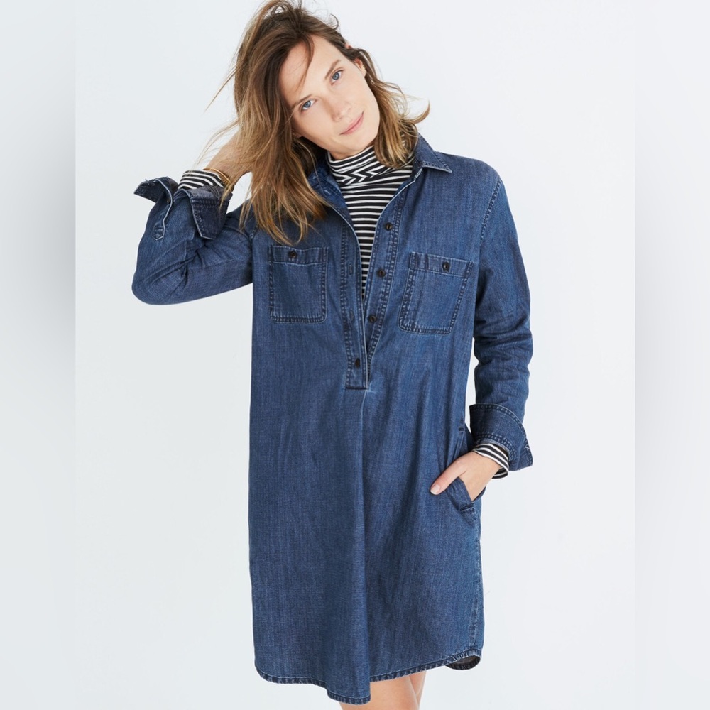 Madewell Denim Popover Shirtdress